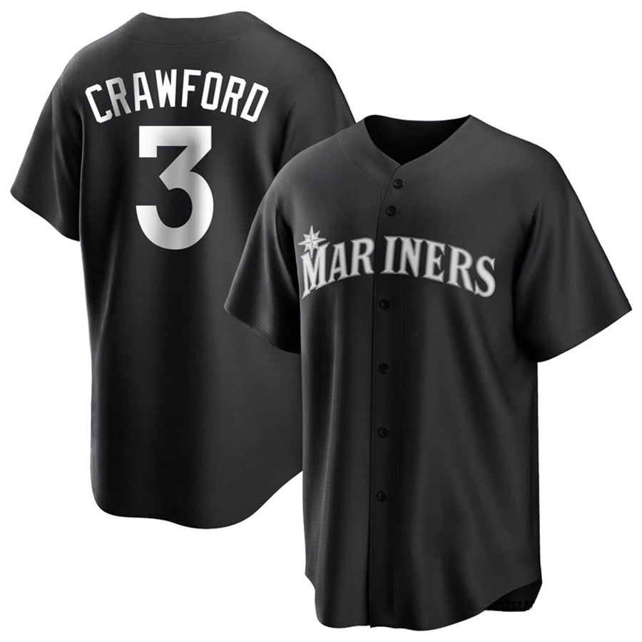 Custom #3 Black SEA Baseball Shirt Top