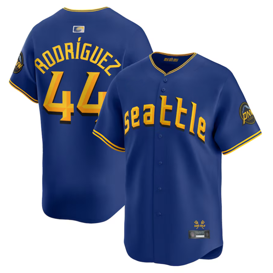 Custom #44 Blue City Connect SEA Baseball Shirt Top