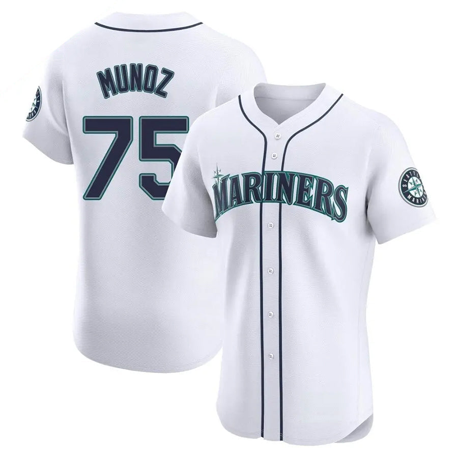 Custom #75 White SEA Baseball Shirt Top