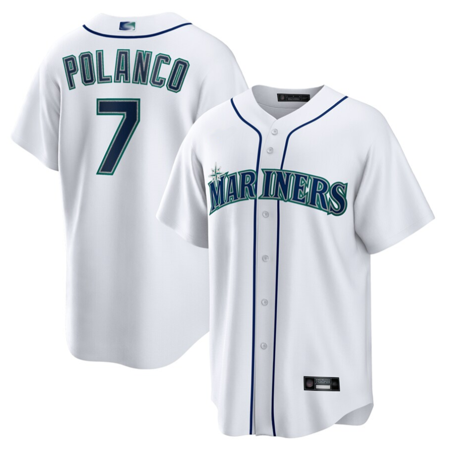 Custom #7 White SEA Baseball Shirt Top