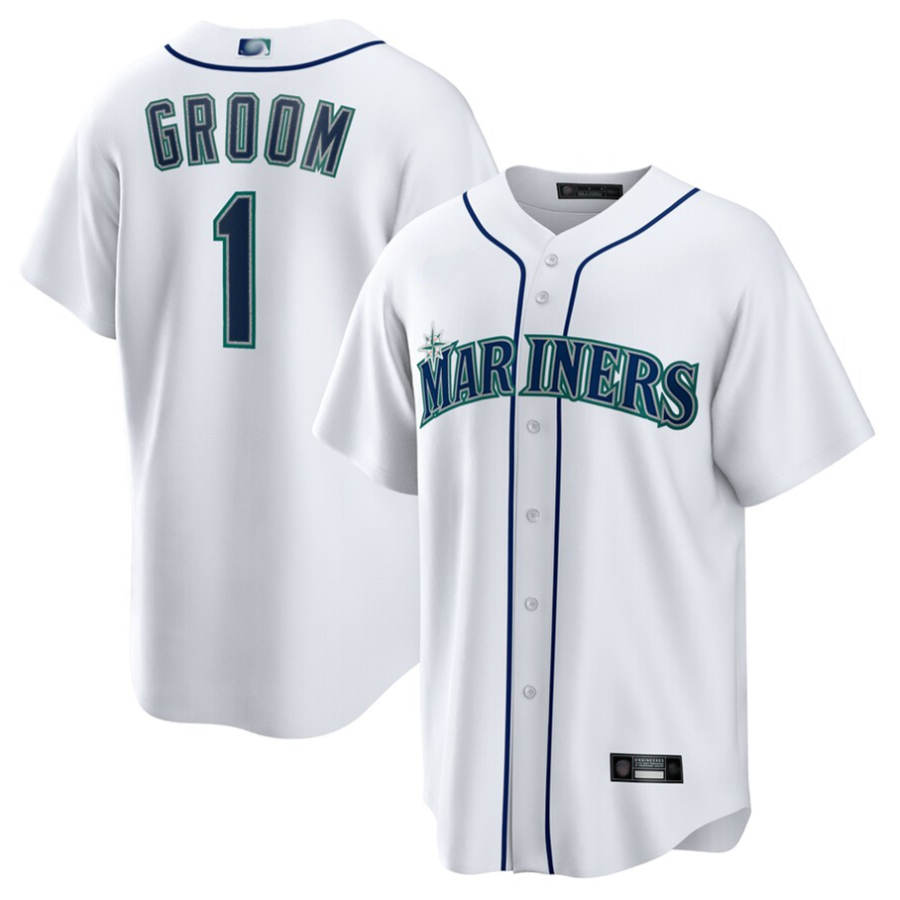 Custom #1 White SEA Baseball Shirt Top