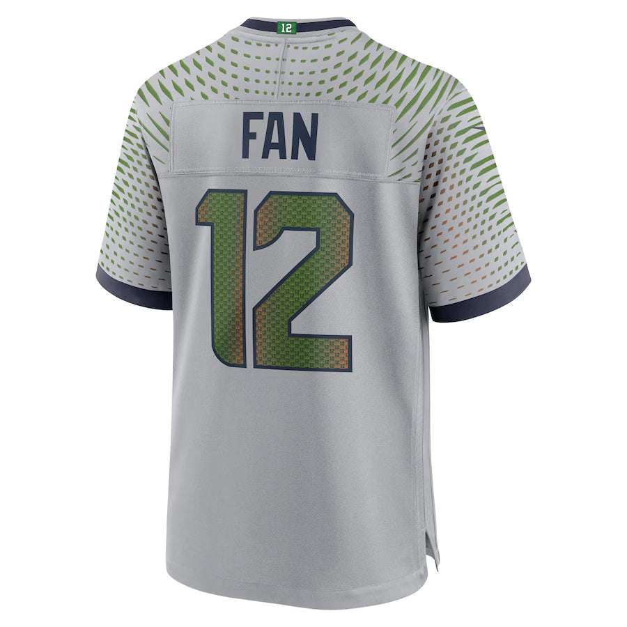 Custom #12 Grey SEA Football Shirt Top