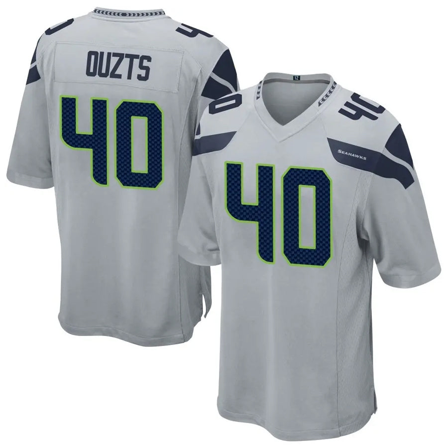 Custom #40 Grey SEA Football Shirt Top
