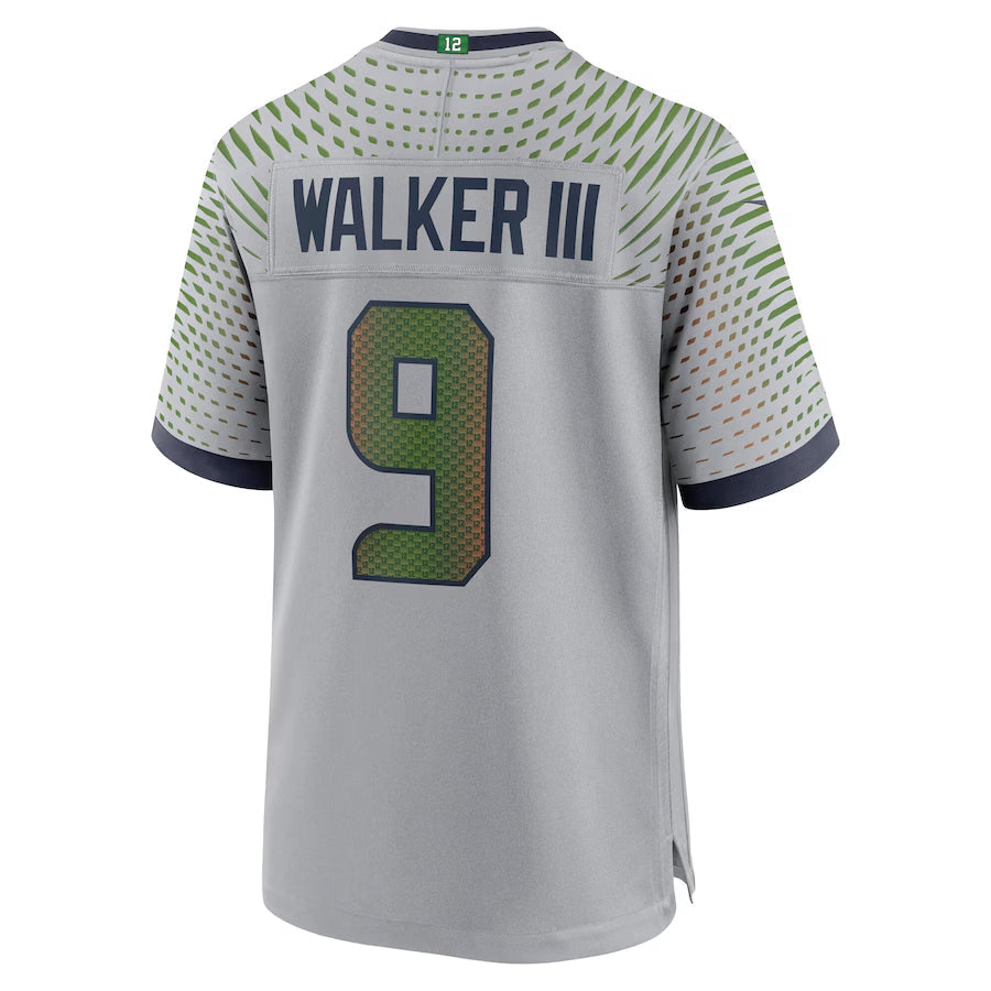 Custom #9 Gray SEA Football Shirt Top