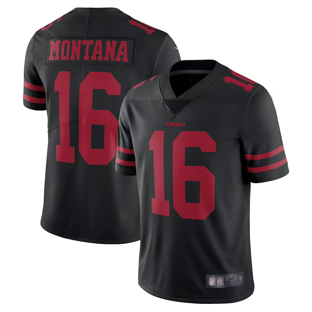 Custom #16 Black Throwback SF Football Shirt Top