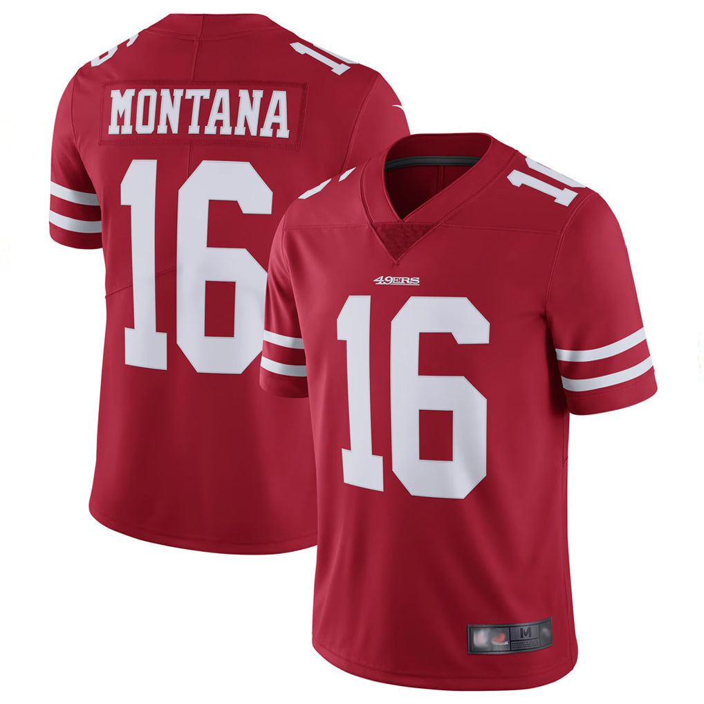 Custom #16 Scarlet Throwback SF Football Shirt Top