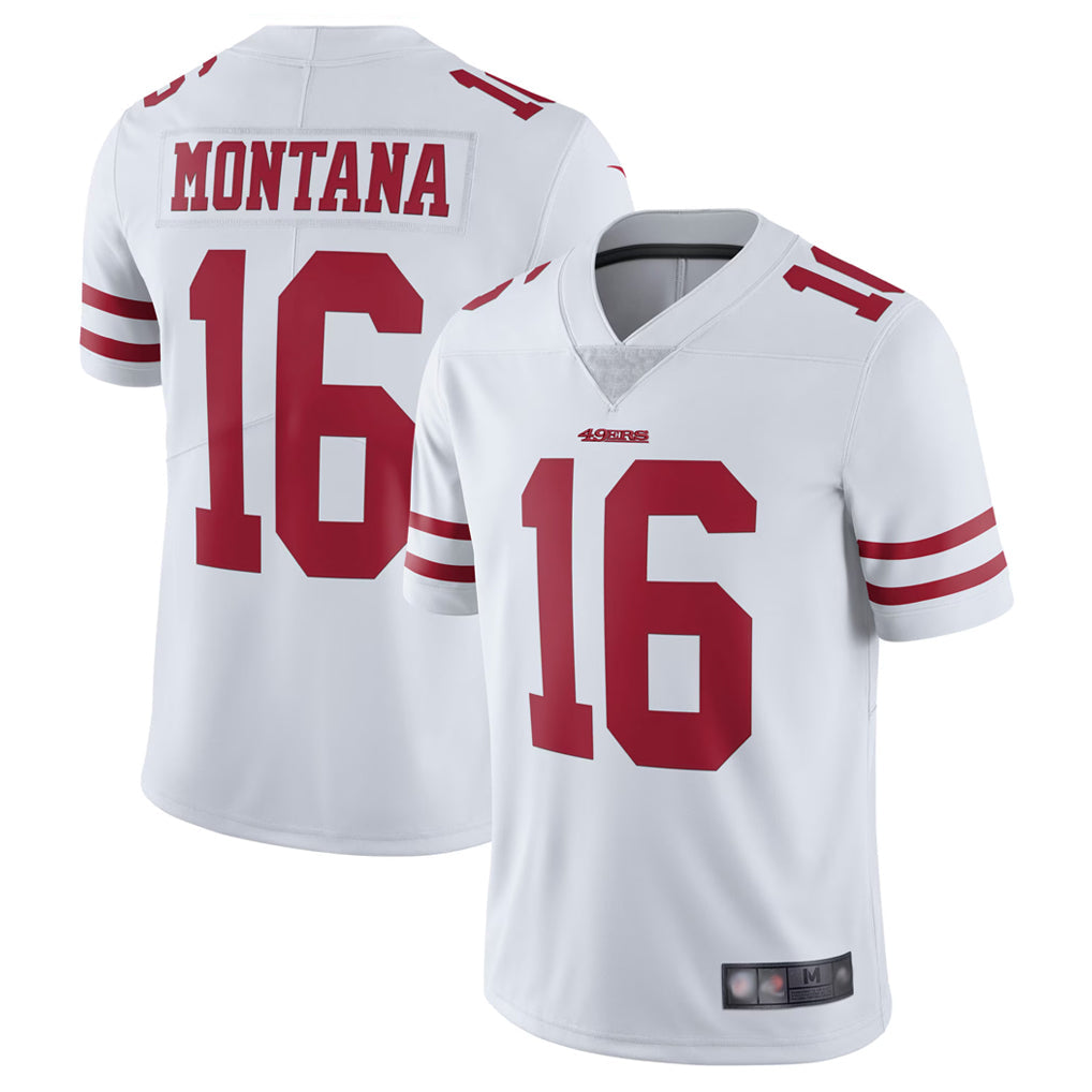 Custom #16 White Throwback SF Football Shirt Top