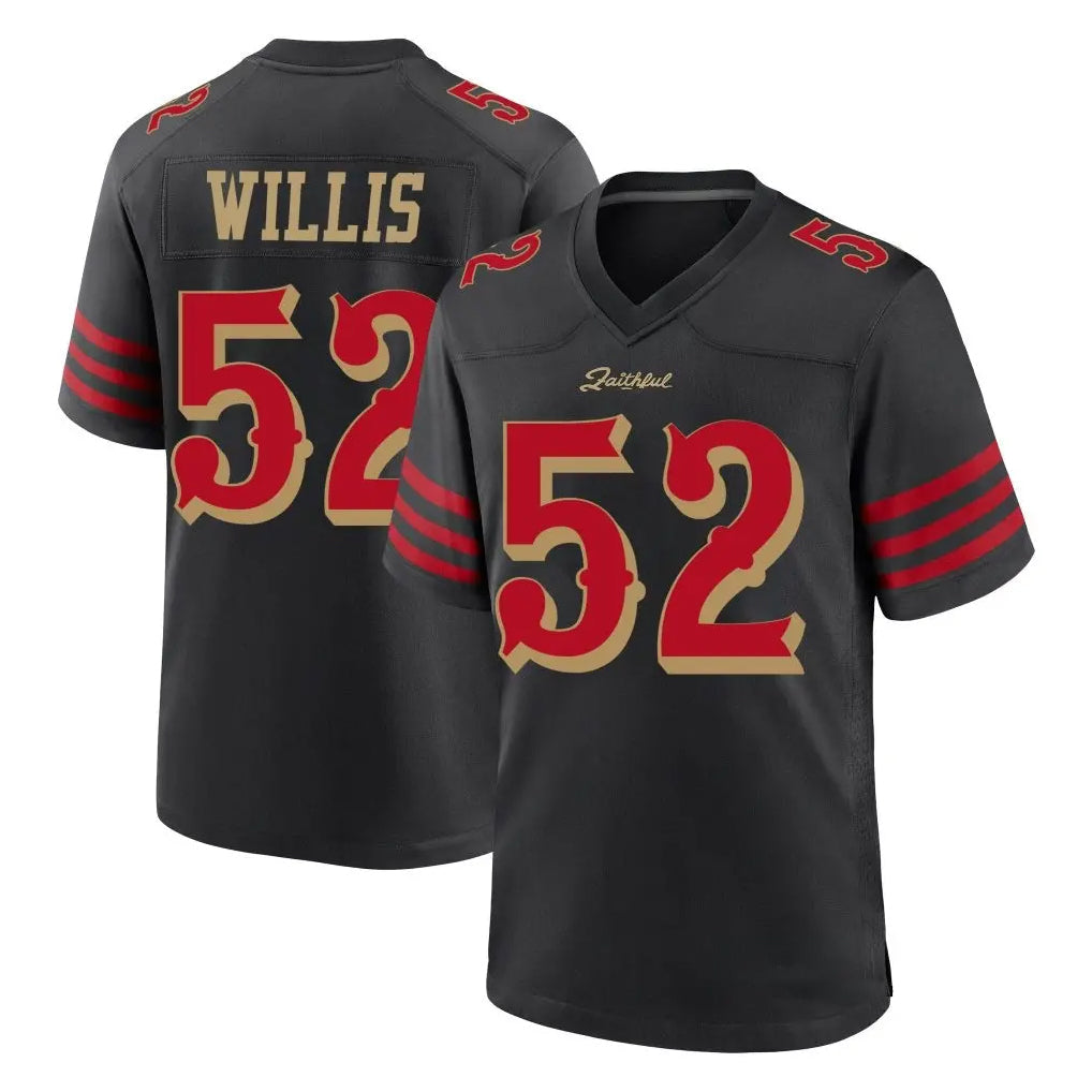Custom #52 Black SF Football Shirt Top