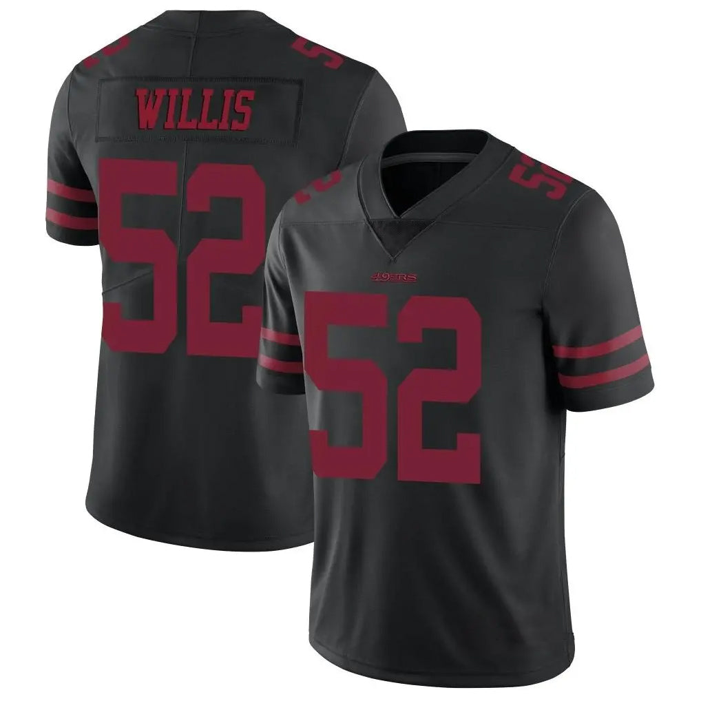 Custom #52 Black Throwback SF Football Shirt Top