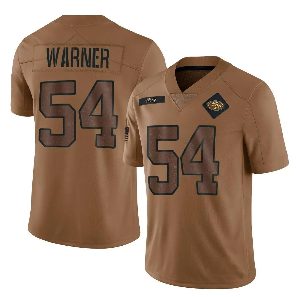 Custom #54 Brown SF Football Shirt Top