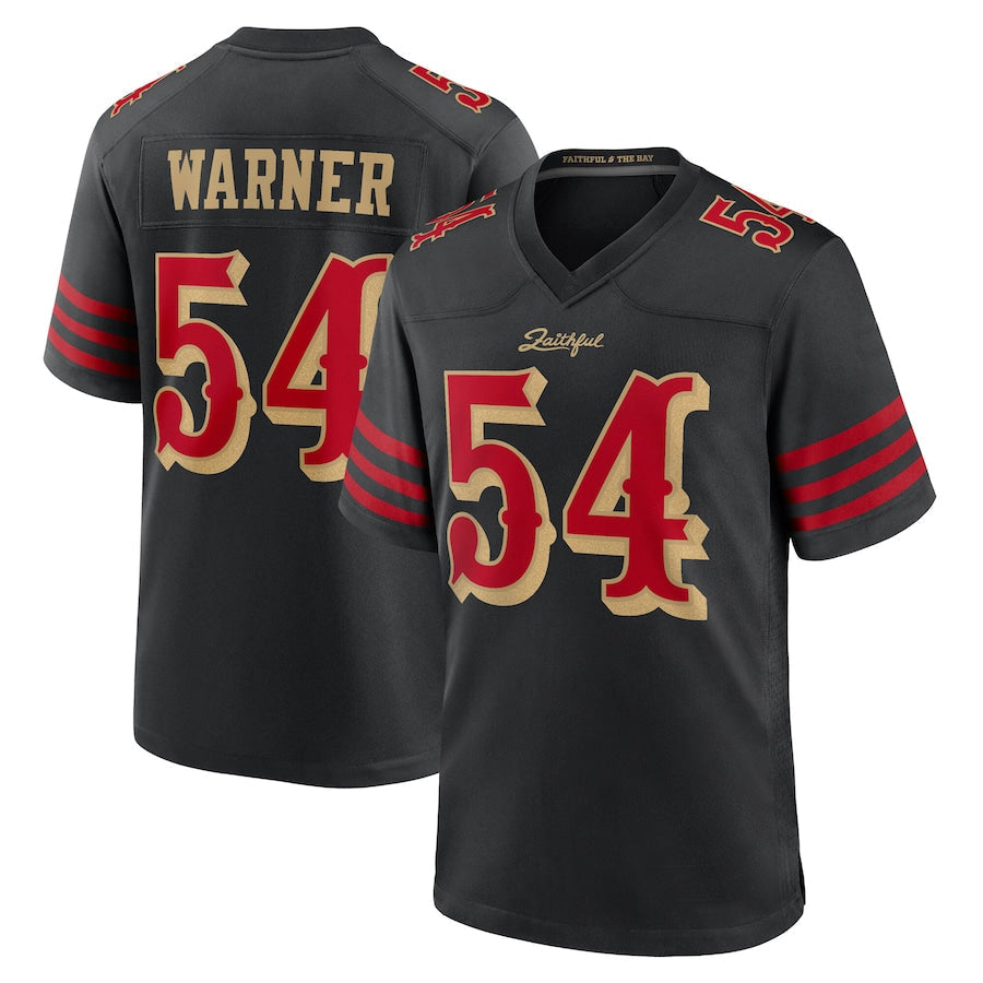 Custom #54 Black SF Football Shirt Top