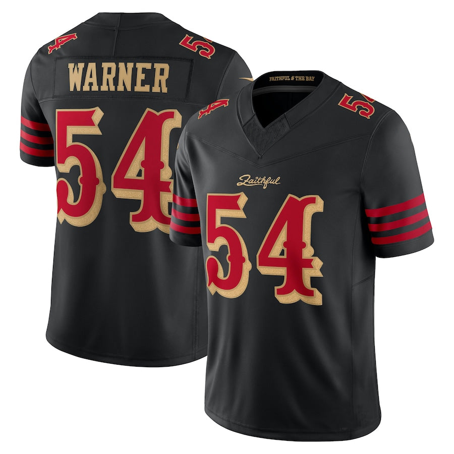 Custom #54 Black SF Football Shirt Top