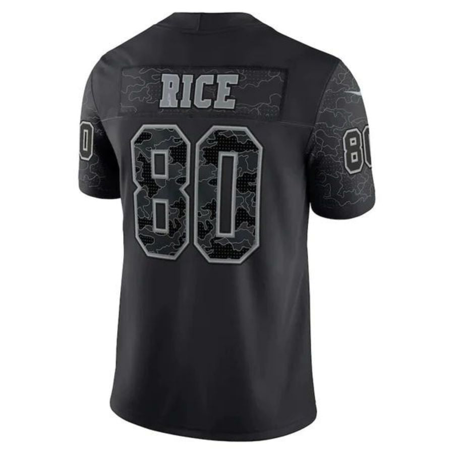 Custom #80 Black SF Football Shirt Top