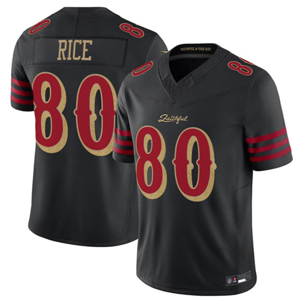 Custom #80 Black SF Football Shirt Top