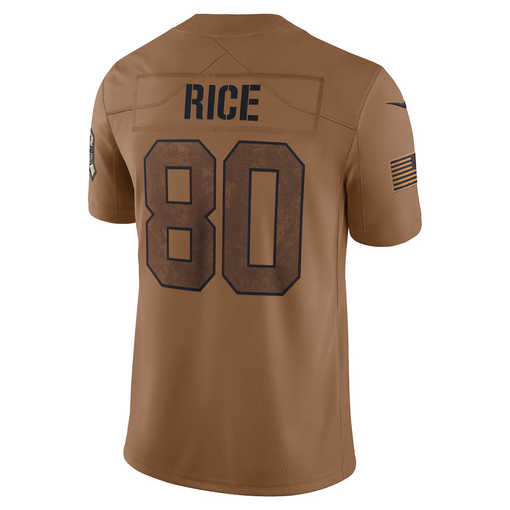 Custom #80 Brown SF Football Shirt Top