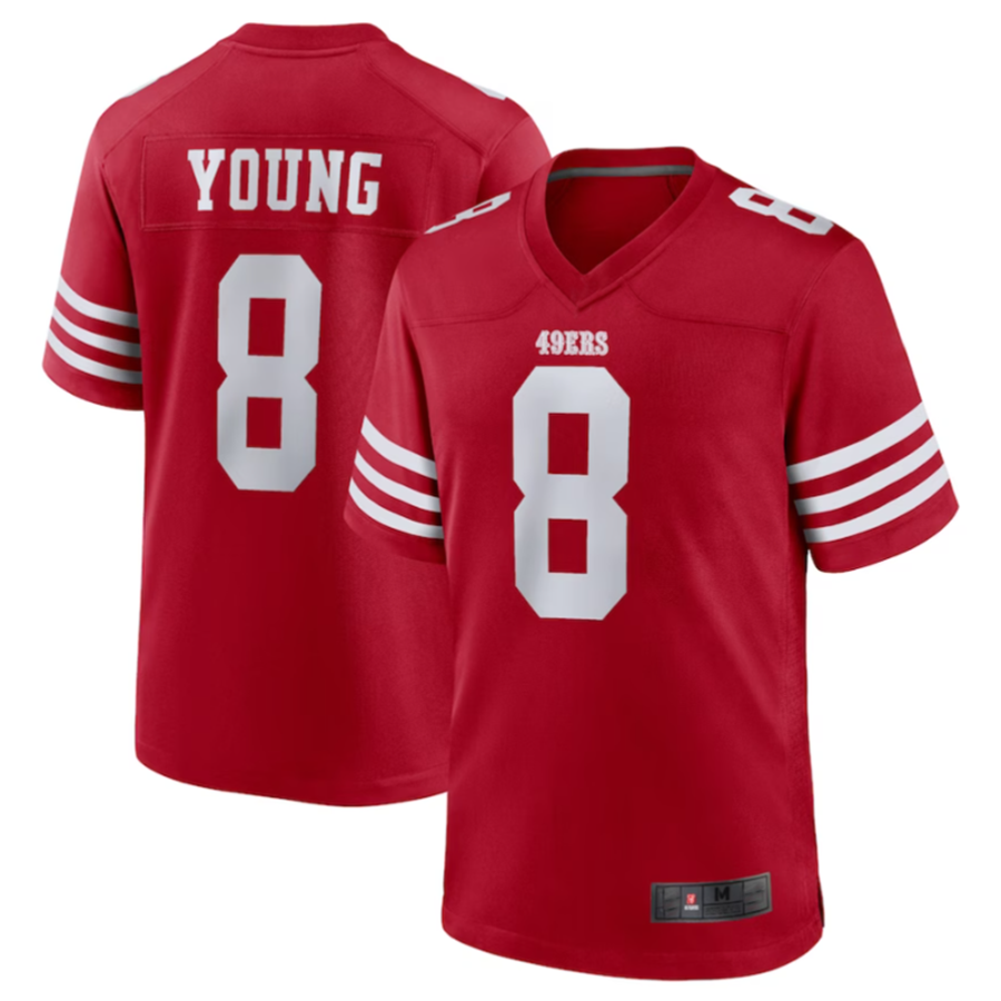 Custom #8 Scarlet SF Football Shirt Top