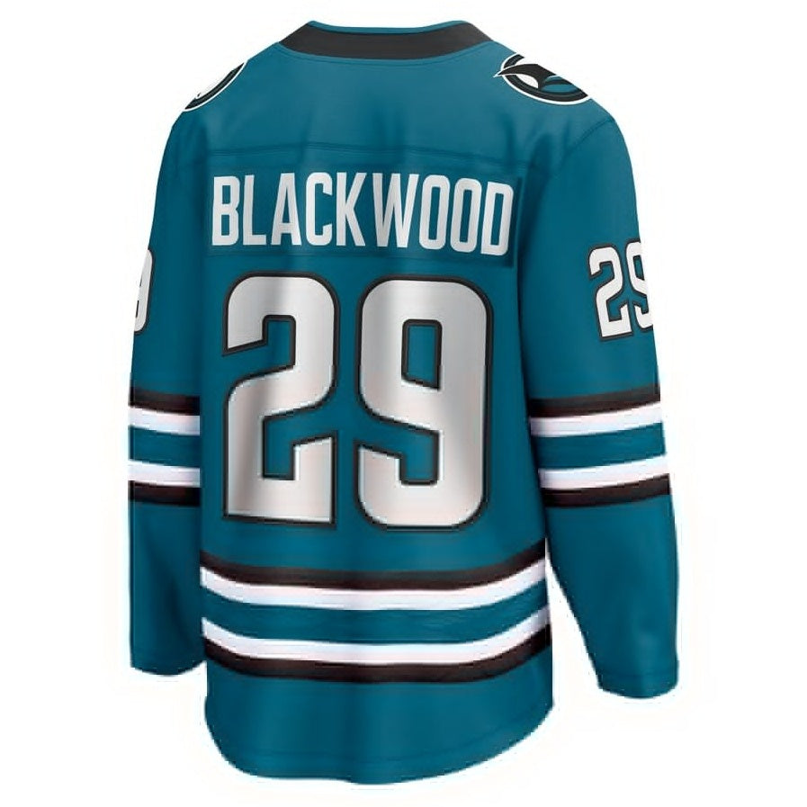 SJ.Sharks #29 Mackenzie Blackwood Supporters Home Breakaway Jersey - Teal Stitched American Hockey Jerseys