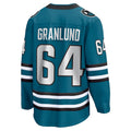 SJ.Sharks #64 Mikael Granlund Supporters Home Breakaway Jersey - Teal Stitched American Hockey Jerseys