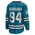 SJ.Sharks #94 Alexander Barabanov Supporters Home Breakaway Player Jersey - Teal Stitched American Hockey Jerseys