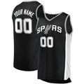Custom S.Antonio Spurs Supporters Branded  Fast Break Custom Replica Jersey Black Icon Edition Stitched Basketball Jersey