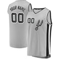 Custom S.Antonio Spurs Supporters Branded  Fast Break Custom Replica Jersey Silver Statement Edition Stitched Basketball Jersey