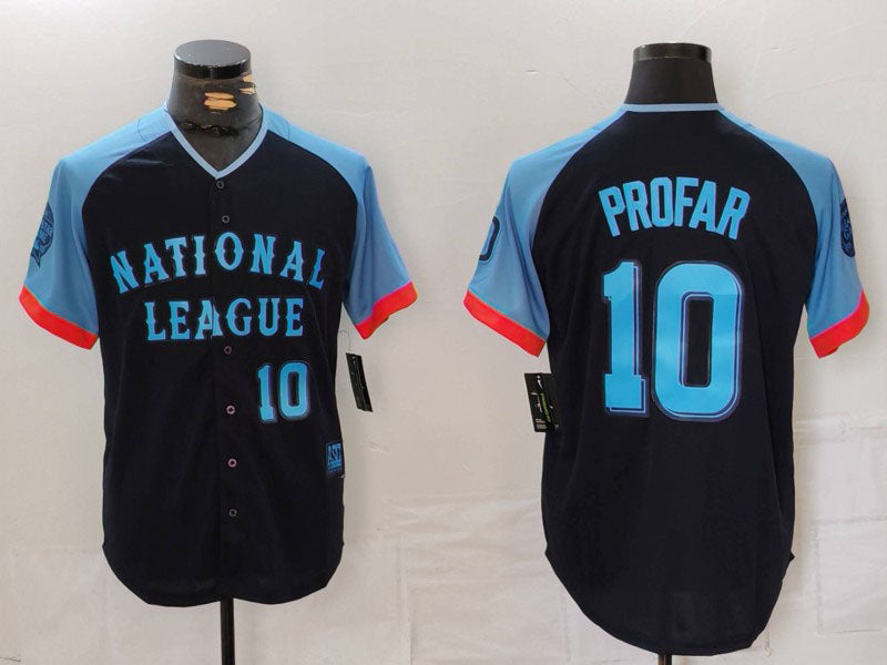 Custom #10 Navy All Star SD Baseball Shirt Top