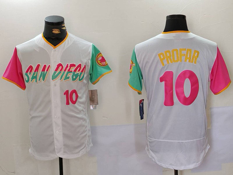 Custom #10 White City Connect SD Baseball Shirt Top