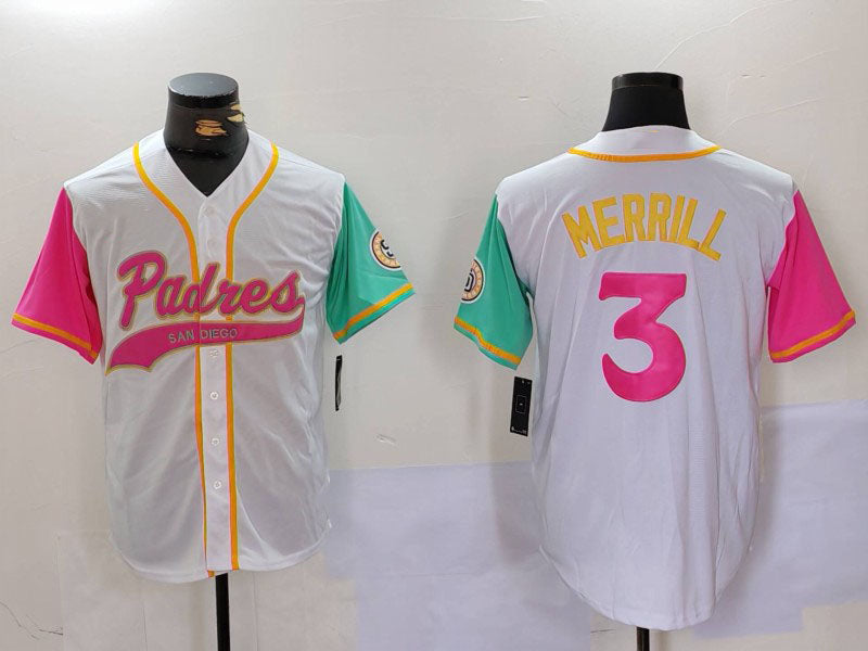 Custom #3 White City Connect SD Baseball Shirt Top