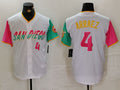 Custom #4 White City Connect SD Baseball Shirt Top