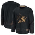 SJ.Sharks Supporters 2024 Military Appreciation Practice Jersey - Black Stitched American Hockey Jerseys