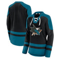 SJ.Sharks Supporters Branded Net Gain Fleece V-Neck Pullover Sweatshirt  Black Stitched American Hockey Jerseys