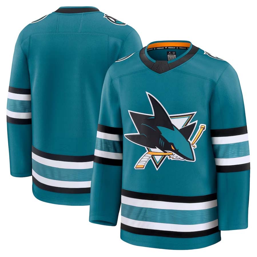 SJ.Sharks Supporters Home Premium Jersey - Teal Stitched American Hockey Jerseys