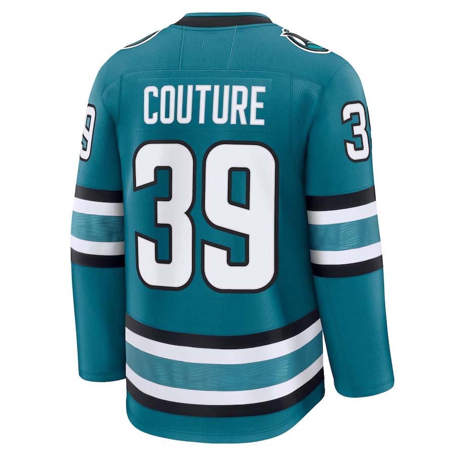 SJ.Sharks #39 Logan Couture Supporters Home Premium Jersey - Teal Stitched American Hockey Jerseys
