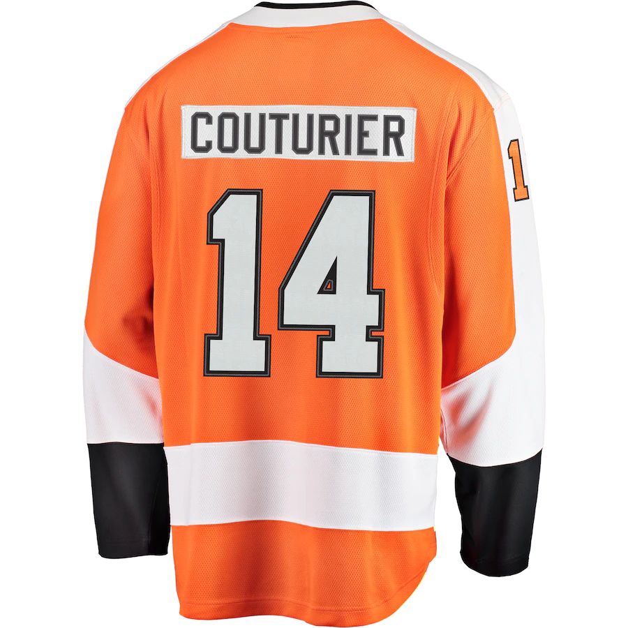 P.Flyers #14 Sean Couturier Supporters Branded Breakaway Jersey Orange Stitched American Hockey Jerseys