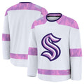 S.Kraken Supporters 2024 Hockey Fights Cancer Practice Jersey - White Stitched American Hockey Jerseys