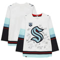 S.Kraken Supporters Authentic Multi-Signed with Inaugural Season Jersey Patch with Multiple Signatures Limited Edition of 50 White Stitched American Hockey Jerseys