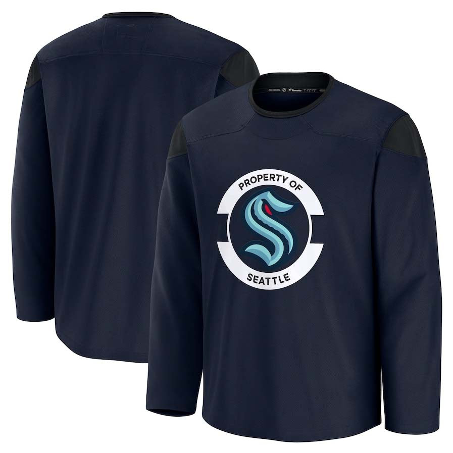 S.Kraken Supporters Team Practice Jersey - Deep Sea Blue Stitched American Hockey Jerseys