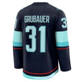 S.Kraken #31 Philipp Grubauer Supporters Home Premium Jersey - Deep Sea Blue Stitched American Hockey Jerseys