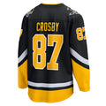 P.Penguins #87 Sidney Crosby Supporters Branded 2021-22 Alternate Premier Breakaway Player Jersey Black Stitched American Hockey Jerseys