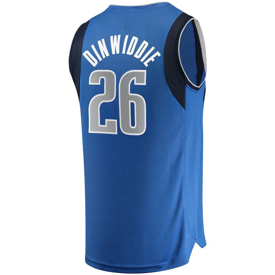 D.Mavericks #26 Spencer Dinwiddie Supporters Branded 2022-23 Fast Break Replica Jersey Icon Edition Blue Stitched American Basketball Jersey