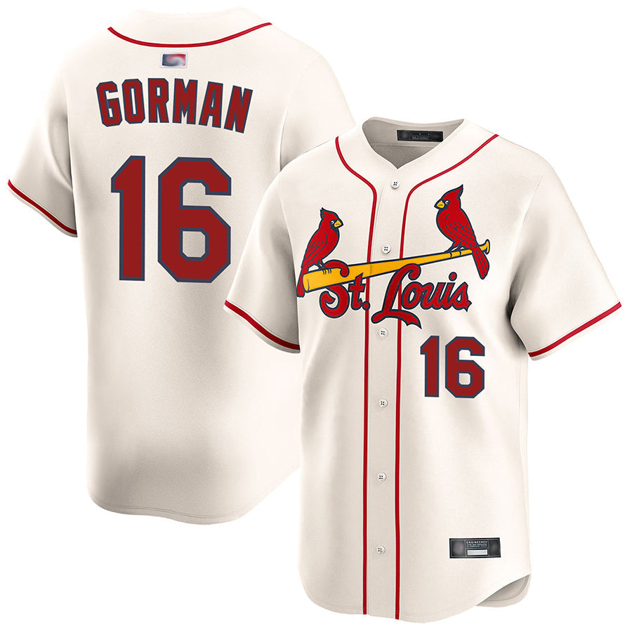 Custom #16 Cream STL Baseball Shirt Top
