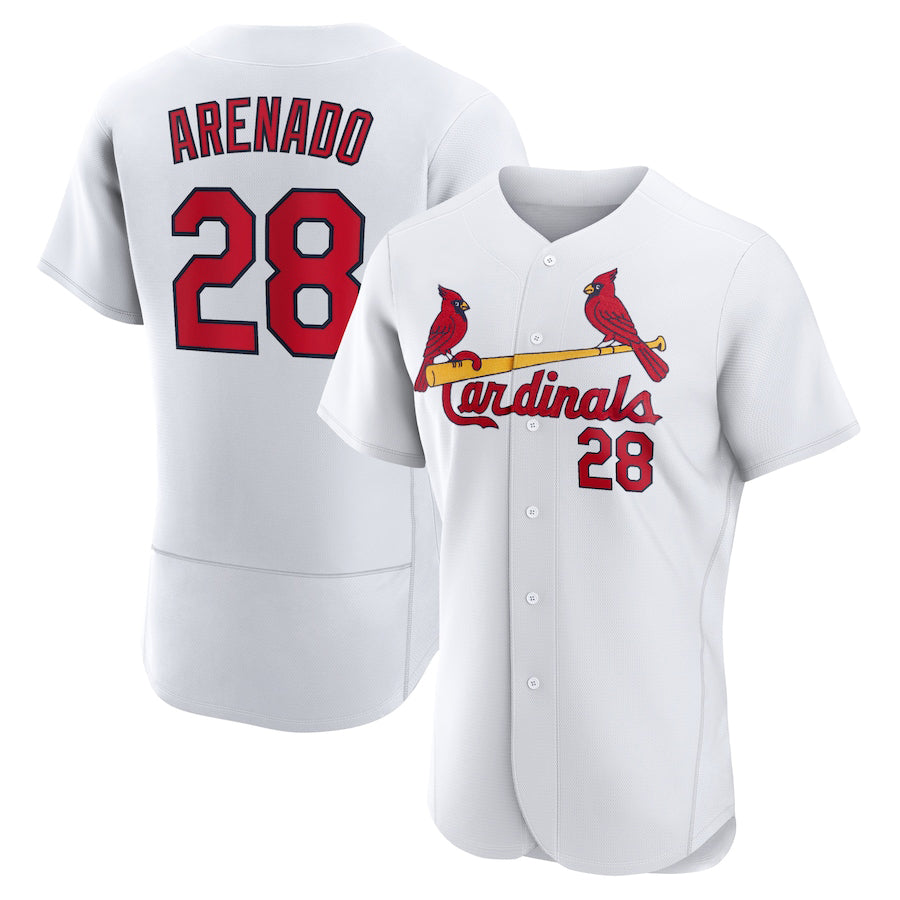 Custom #28 White STL Baseball Shirt Top