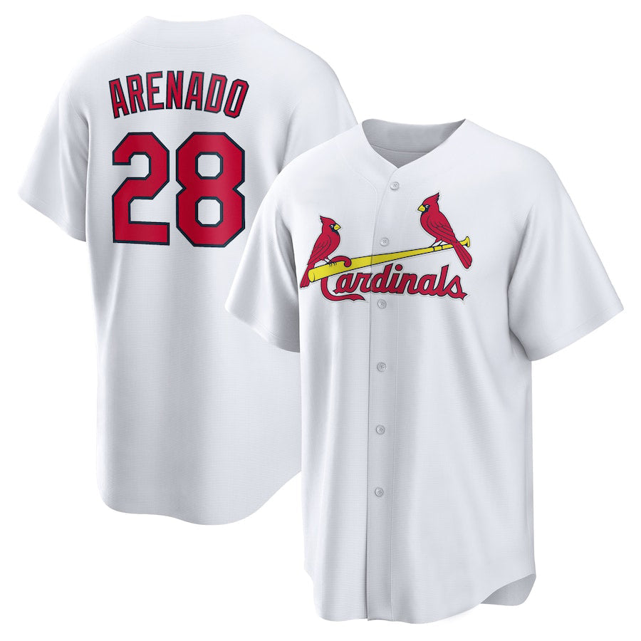 Custom #28 White STL Baseball Shirt Top