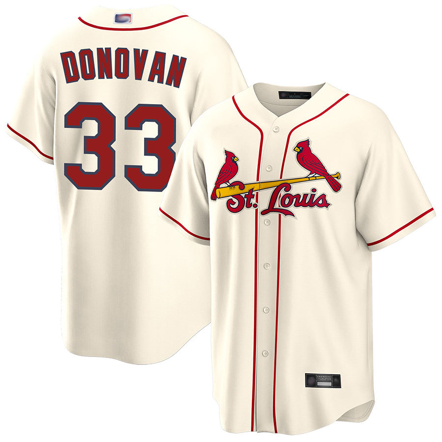 Custom #33 Cream STL Baseball Shirt Top