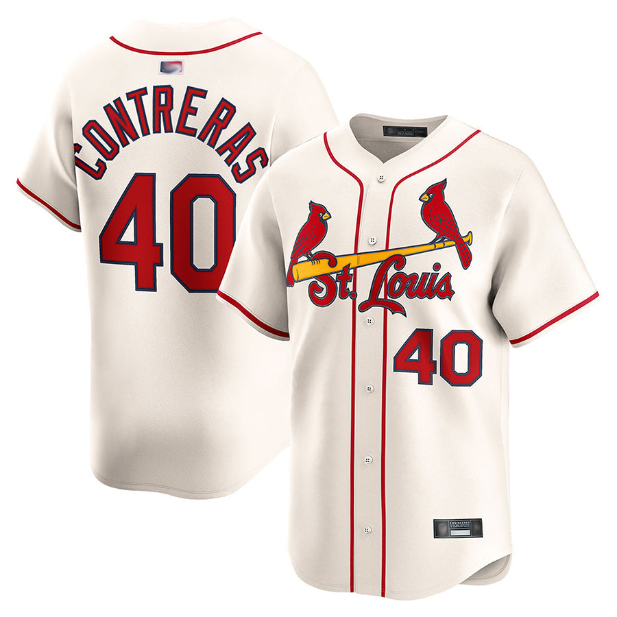 Custom #40 Cream STL Baseball Shirt Top