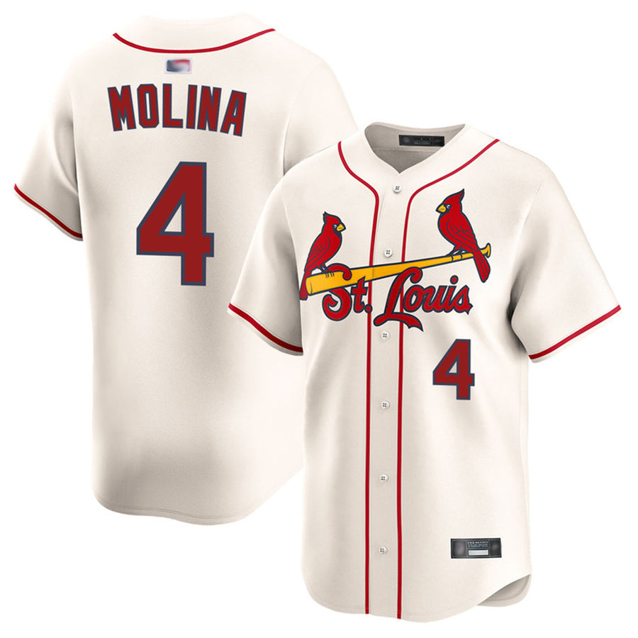 Custom #4 Cream STL Baseball Shirt Top
