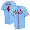 Custom #4 Light Blue STL Baseball Shirt Top