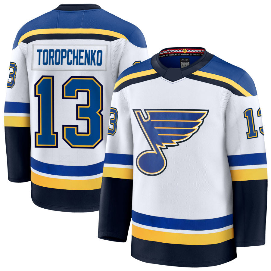 Custom #13 White STL Hockey Shirt Top