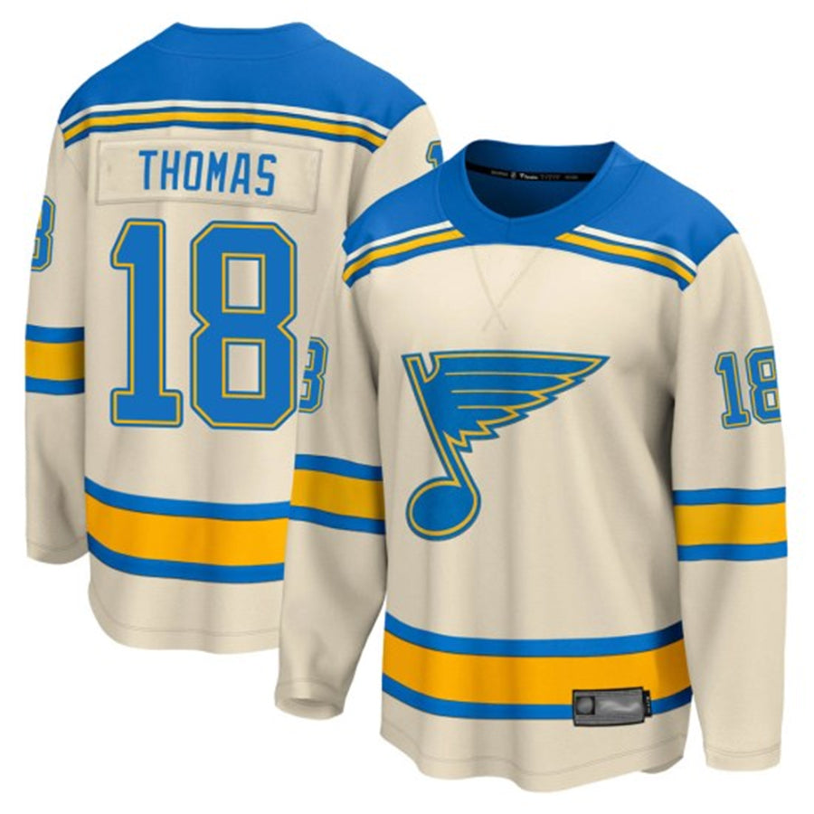 Custom #18 Cream STL Hockey Shirt Top