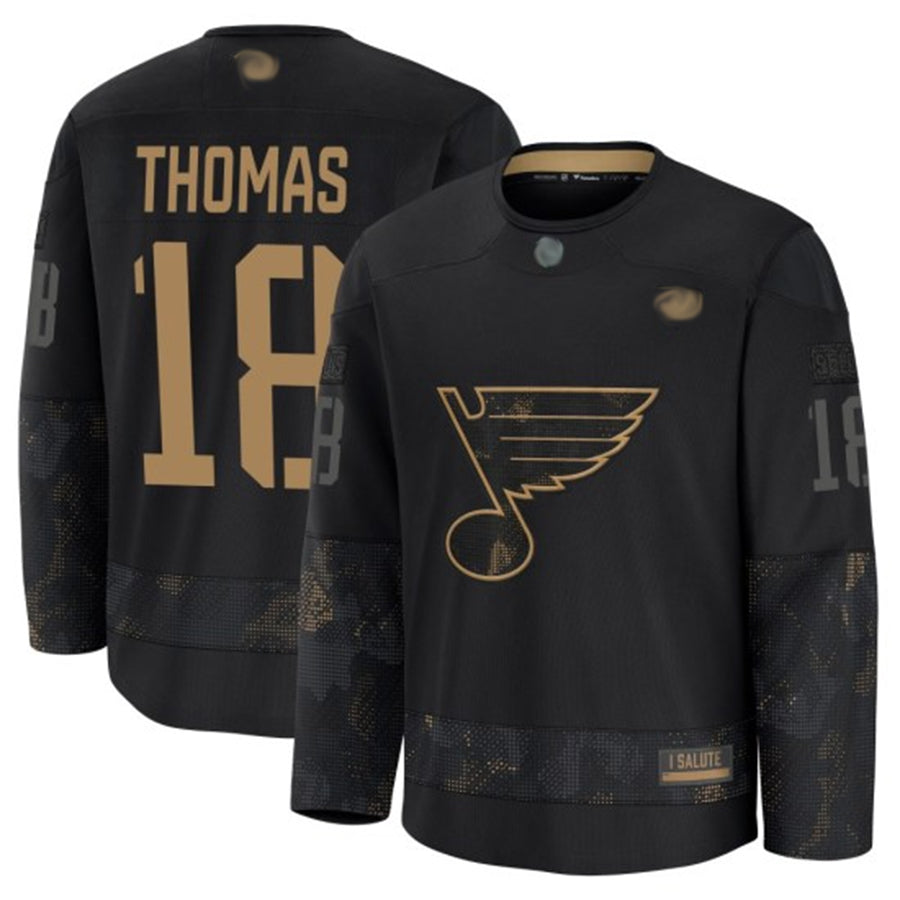 Custom #18 Black STL Hockey Shirt Top